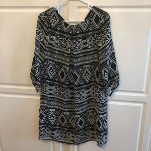 Long sleeve tribal print dress